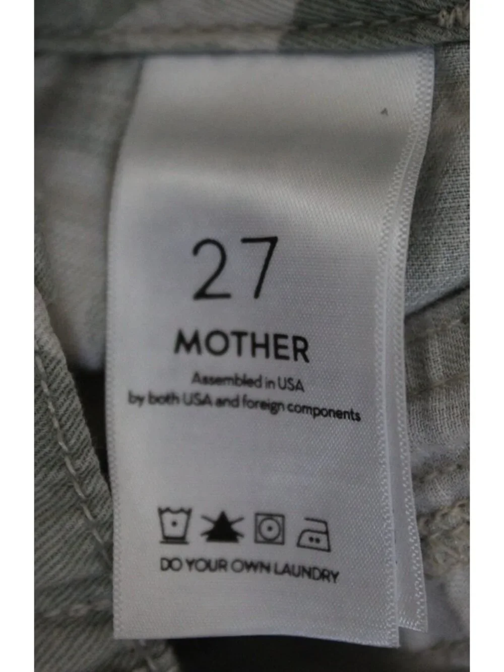 Mother The Shaker Crop Fray Pants Racer Stripe Camo Army Green Size 27 - Picture 4 of 5